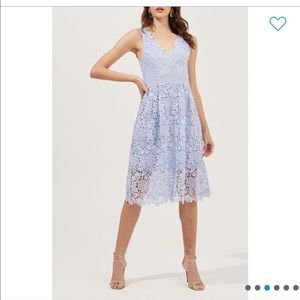 ASTR The Label V-Neck lace Fit&Flare Dress